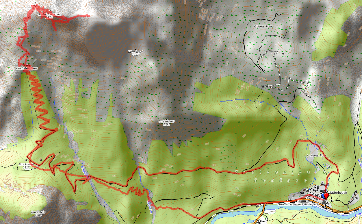 Route bzw. Strecke Großer Buchstein Westgrat