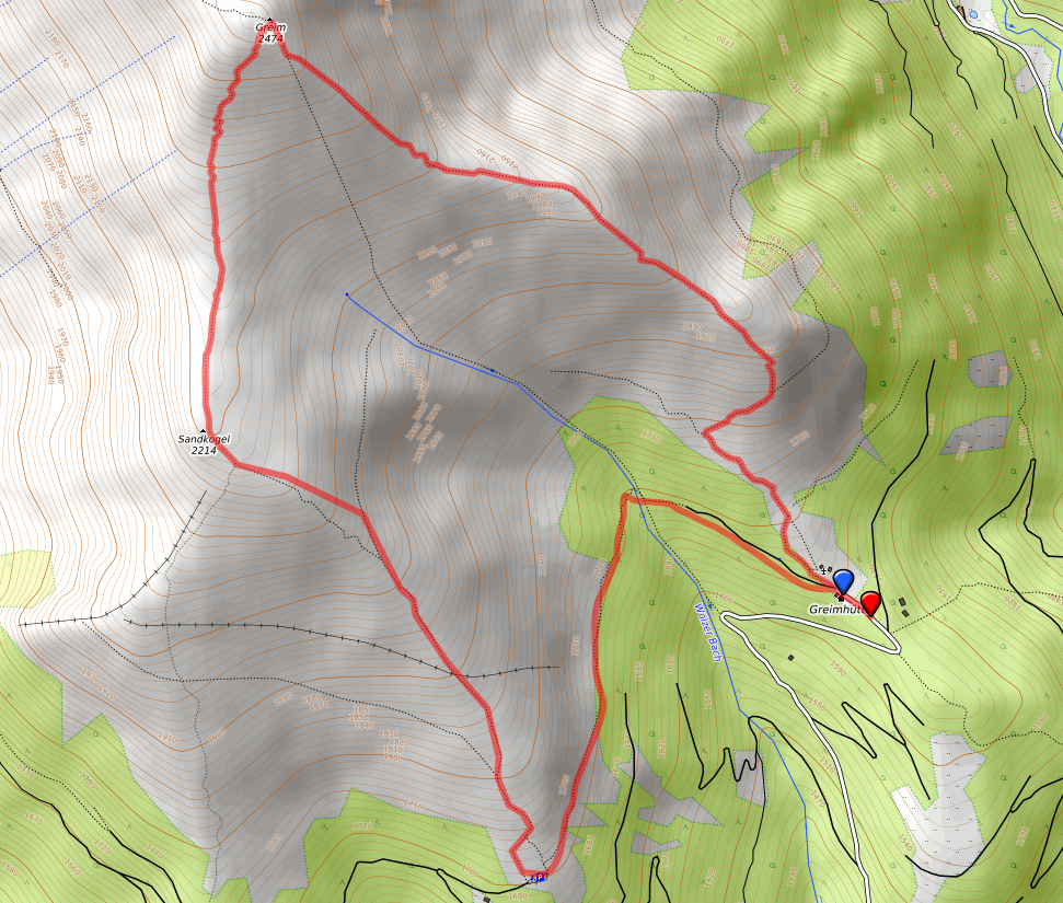 Greim Route bzw. Strecke