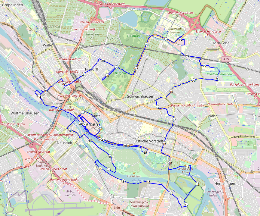 Bremen Marathon Strecke