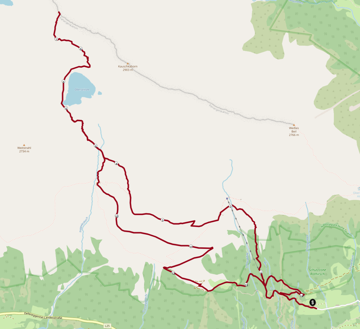 Seespitze Wanderung: Streckenplan