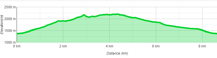 Tschaggunser Mittagsspitze Höhenprofil