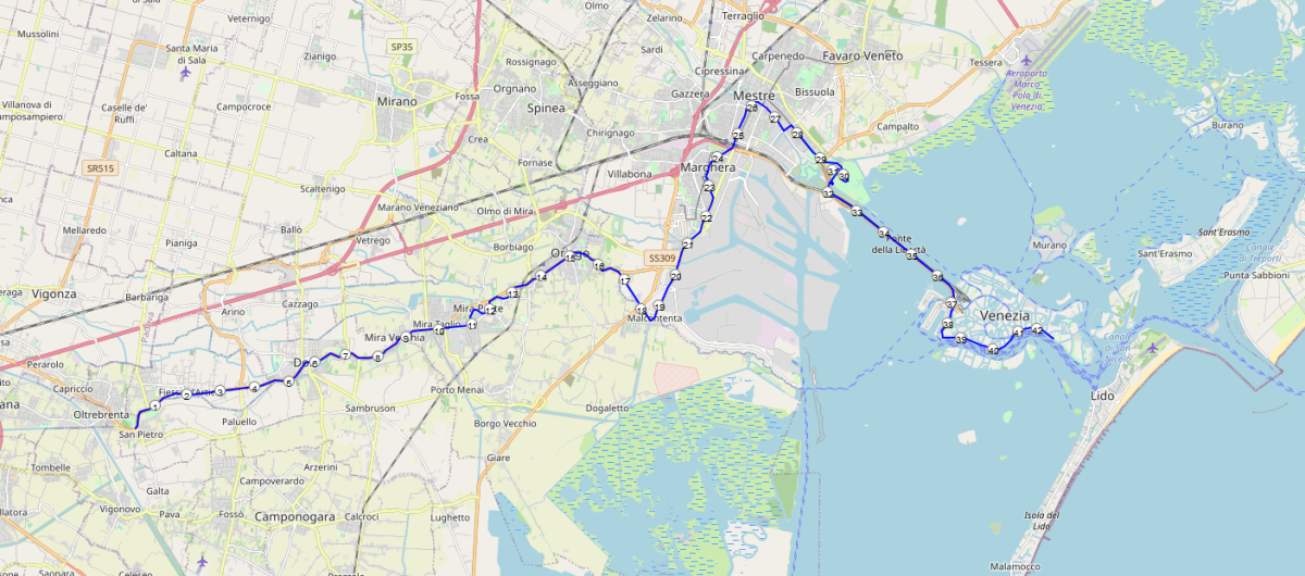 Venedig Marathon Strecke