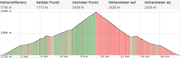 Topo und Höhenprofil Hochfeiler