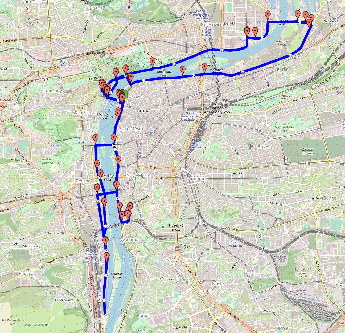 Prag Halbmarathon Strecke