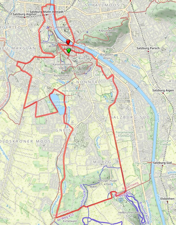 Strecke Salzburg Marathon