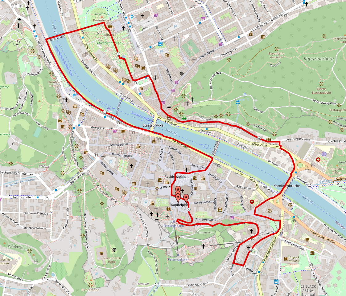 Streckenverlauf Salzburg Nightrun