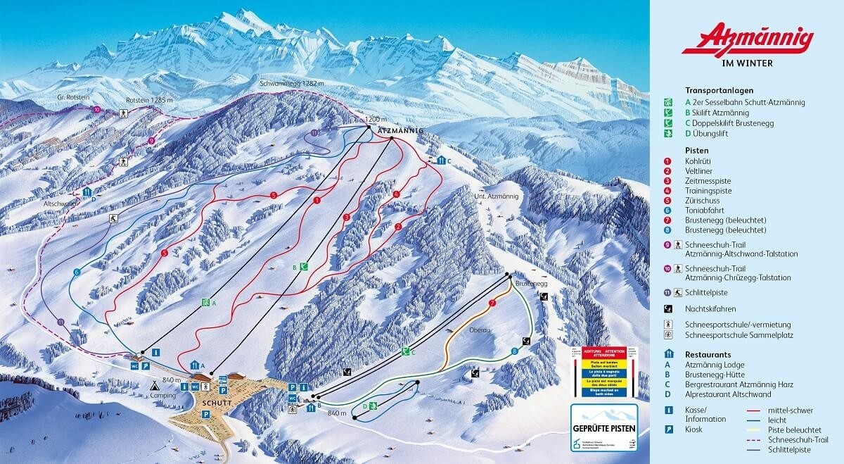 Atzmännig Pistenplan Atzmännig Pistenplan