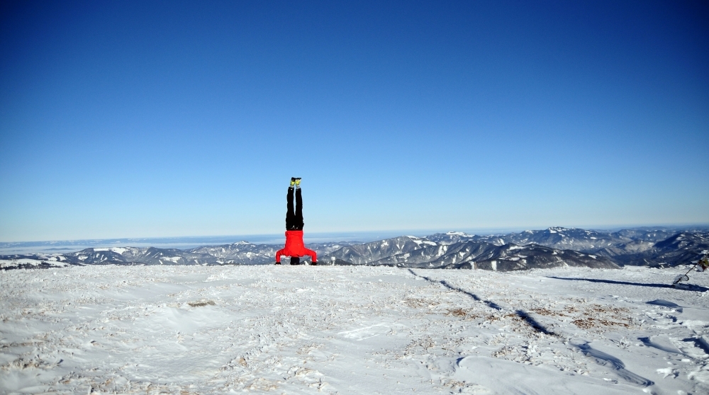 Sportliches Foto am Gipfel des Göller Sportliches Foto am Gipfel des Göller
