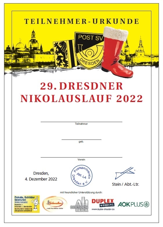 Dresdner Nikolauslauf, Foto: Veranstalter Dresdner Nikolauslauf, Foto: Veranstalter