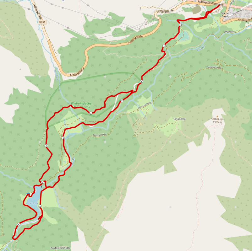 Strecke Verwallsee Wanderung von St. Anton Strecke Verwallsee Wanderung von St. Anton
