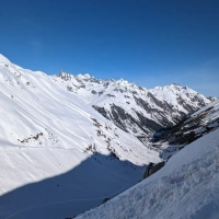 Skitour Schuchtkogel 03: Blick zurück auf den bisherigen Aufstiegsweg.
