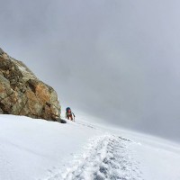 Bernina-Überschreitung 39: Die Sicht wird schlechter, die Bedingungen am Schnee sind aber gut