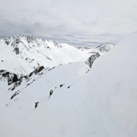 Skitour Peistakogel 13: Blick zurück. Hier entschließe ich mich abzufahren, da man nur schwer voran kommt.