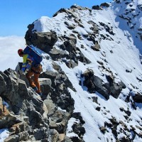 Bernina-Überschreitung 53: Die letzten Höhenmeter bis zum Gipfel.