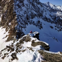Scheiberkogel Skitour 32: Abstieg im Grat
