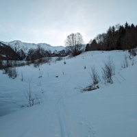 Skitour Glanderspitze 02: Wenn nicht gespurt ist, kann die Wegfindung zu Beginn aber etwas kompliziert sein.