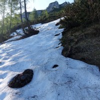 Kleiner Buchstein 10 - die ersten Schneefelder, ungewöhnlich für Mitte Juni