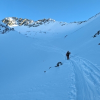 Kuhscheibe Skitour 06: Beim Roßkarferner folgt vor dem Gipfel der Schlusssteilhang.