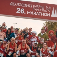 Gute Stimmung beim Köln Marathon