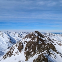 Skitour Schöntalspitze 20: Blick auf den Zischgeles. Einem weiteren Mode-Skitourenberg ;)
