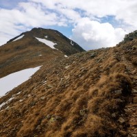 Rundtour Seckauer Alpen 35: Nachdem es vom Hochreichhart wieder kurz auf selbigen Wege bergab geht folgt man nun der Abzweigung (nicht beschildert) zum Kleinen Reichhart
