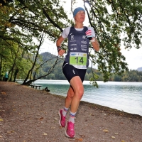 Eine Läuferin beim Wolfgangseelauf