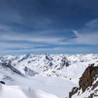 Skitour Schuchtkogel 27: Panorama vom Gipfel Richtung Taschachferner.