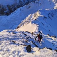 Kuhscheibe Skitour 10: Die letzten Meter zu Fuß zum Gipfel