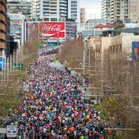Over 60,000 people took to the streets of Sydney at City2Surf. Photo Tim Bardsley-Smith