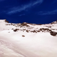 Kraspesspitze Skitour 21: Der Schlussanstieg sieht leichter aus, als er es ist (vor allem bei hartem, eisigen Schnee).