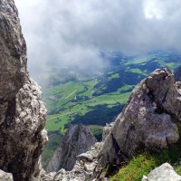 Grimming, Schneegrubengrat 24: Foto vom Gipfel ins Tal